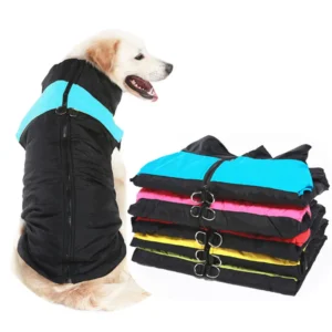 Veste d'hiver coupe-vent pour chien avec anneau de laisse