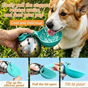 Gourde de promenade pour chien avec bol intégré – photo 2